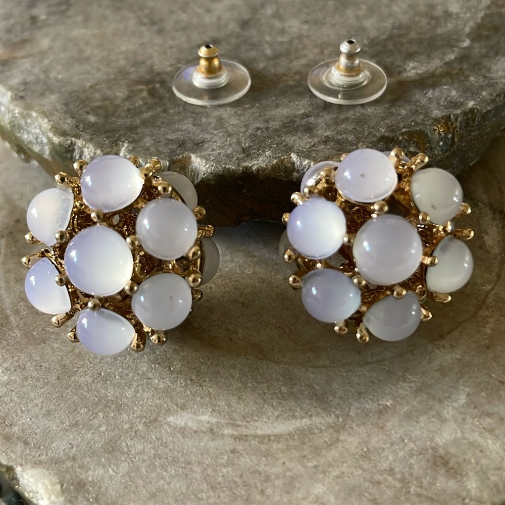Vintage Opal Gold Tone Estate Earings